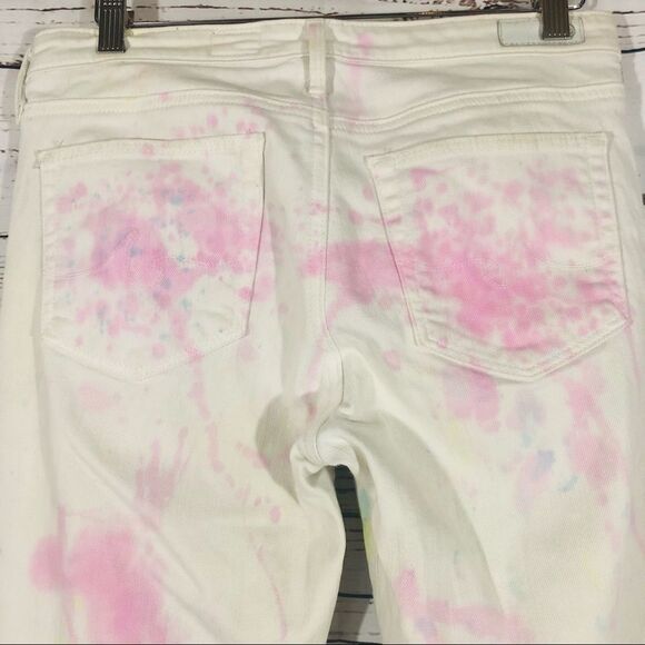 AG Adriano Goldschmied Painted White The Prima Mid Rise Cigarette Denim Jeans 28 - Picture 4 of 12